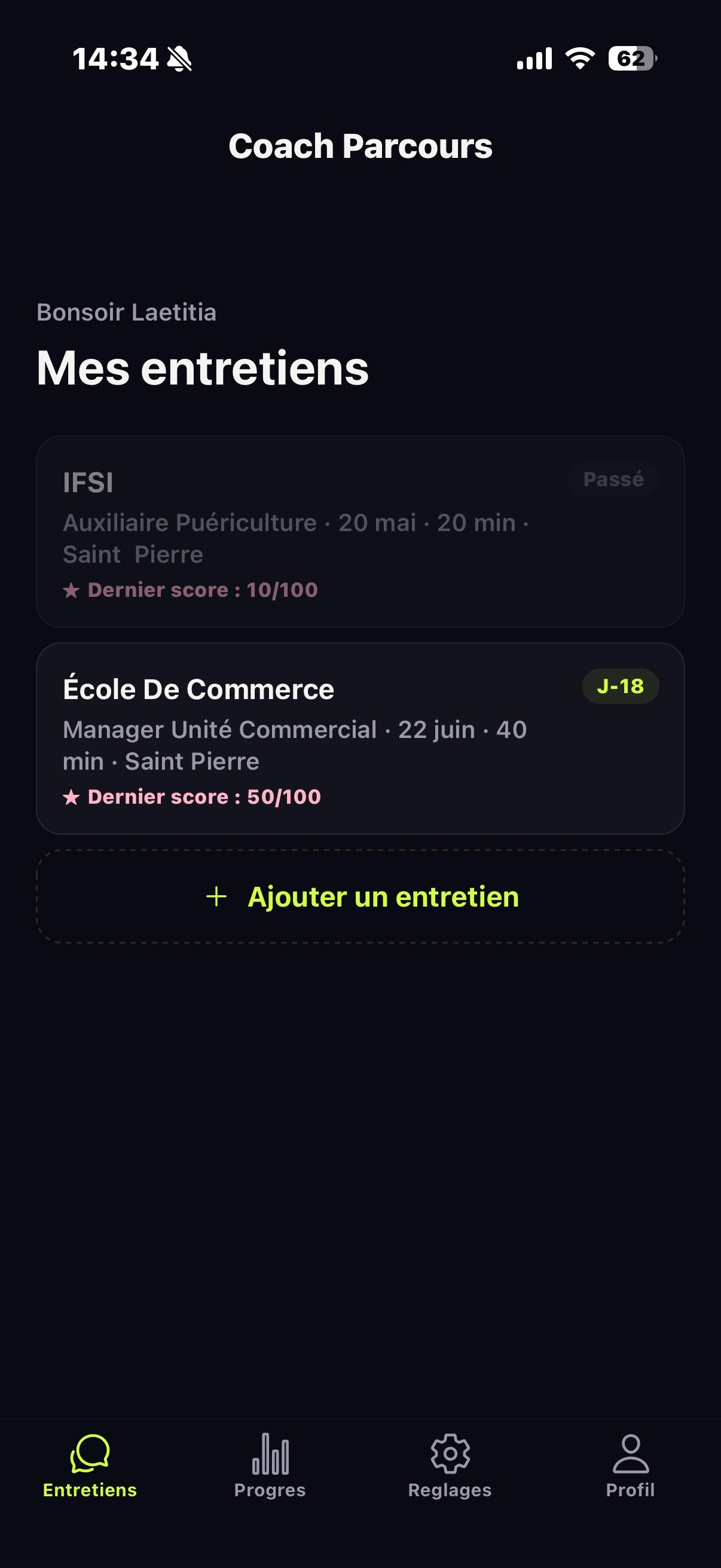Mes entretiens